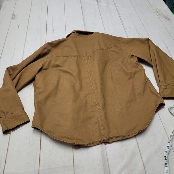 Banana Republic factory western pearl snap tan brown shirt shacket LS - Picture 6 of 6